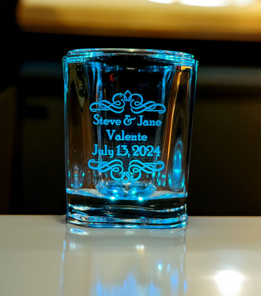 Personalized Square Shot Glass - Wedding Favor