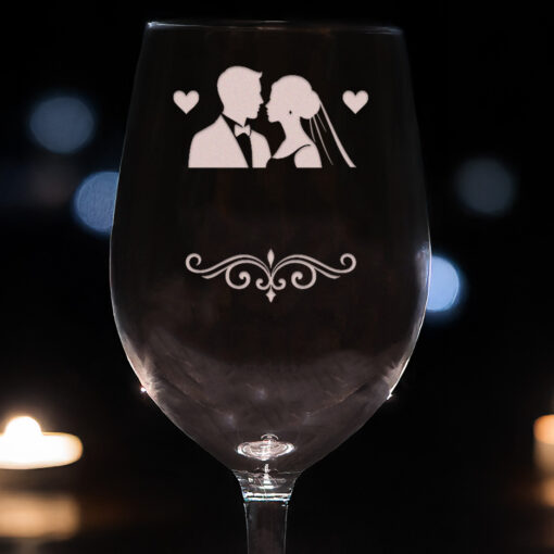 Couple with hearts wine