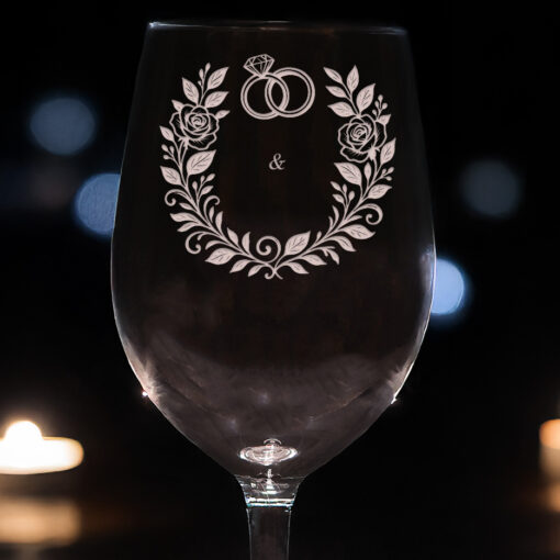 Personalized 11.5oz Wedding Wine Glass – Custom Names & Date | Eternal Vows