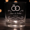 Personalized 10oz Wedding Rocks Glass – Custom Names & Date | Diamond Rings - Image 2