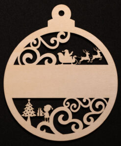 🎄 Personalized Santa Sleigh Christmas Ornament – Custom Family Name Keepsake 🎅