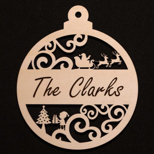 🎄 Personalized Santa Sleigh Christmas Ornament – Custom Family Name Keepsake 🎅 - Image 2