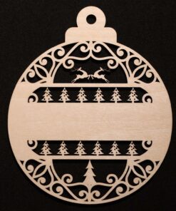 🎄 Custom Name Christmas Ornament – Reindeer & Tree Design, Laser Engraved Baltic Birch