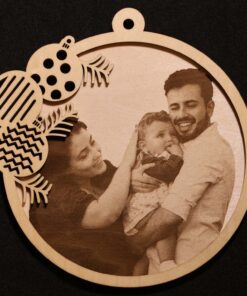 Custom Photo Christmas Ornament – Laser Engraved Baltic Birch with Personalized Picture 🎄