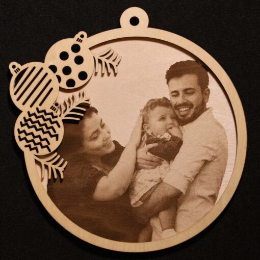 Custom Photo Christmas Ornament – Laser Engraved Baltic Birch with Personalized Picture 🎄